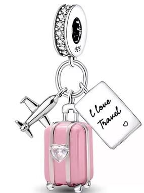 Sterling Silver Love Travel Charm Bracelet